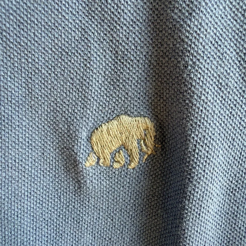 Banana Republic Mens Solid Blue Heritage Elephant Logo Pique Polo Shirt S